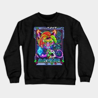 Cybercat hold an Ethereum BoRGToPiA 010 Crewneck Sweatshirt